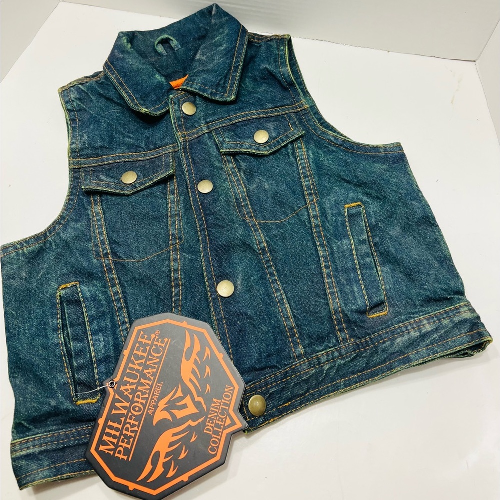 NWT Milwaukee performance denim biker vest youth medium